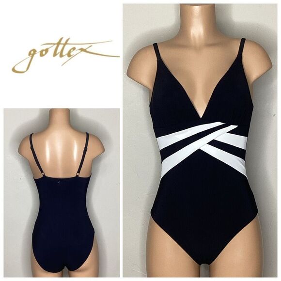 New. Profile by Gottex black swimsuit. Size 14. Retails $149 - Picture 1 of 8
